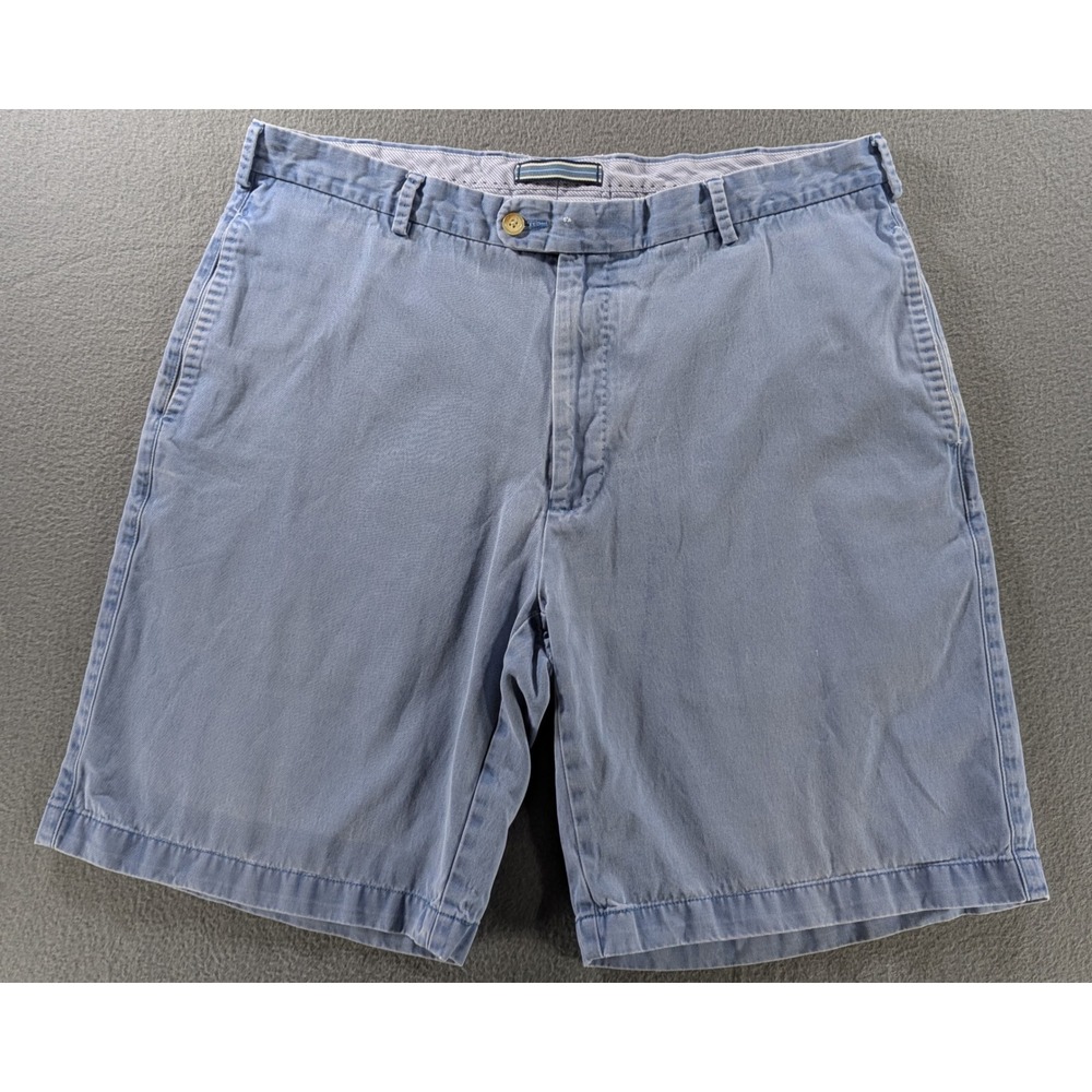 Peter Millar Shorts Mens 36 Blue Pima Cotton Chino Flat Front Golf Classic